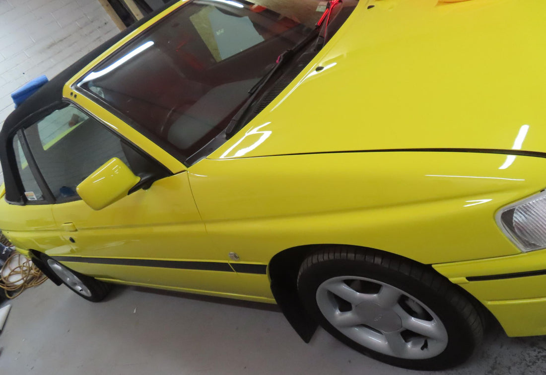 Locking in the Shine: Protection for a Classic Yellow Ford Escort